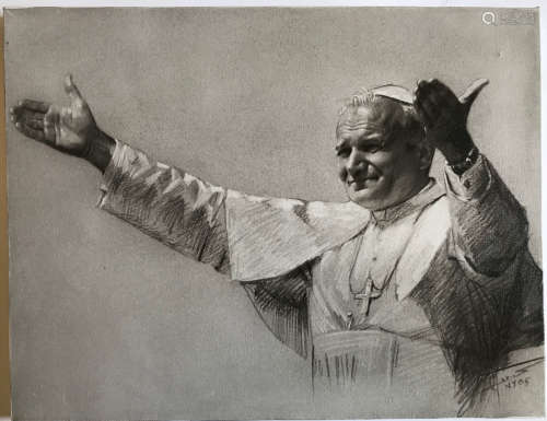 A SKETCH WITH POPE JOHN PAUL II IMAGE