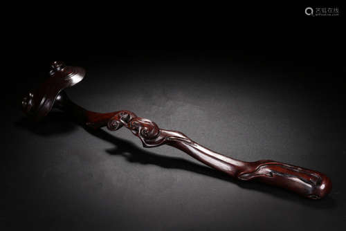 ZITAN WOOD CARVED RUYI SCEPTER