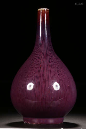 FLAMBE GLAZED BOTTLE VASE