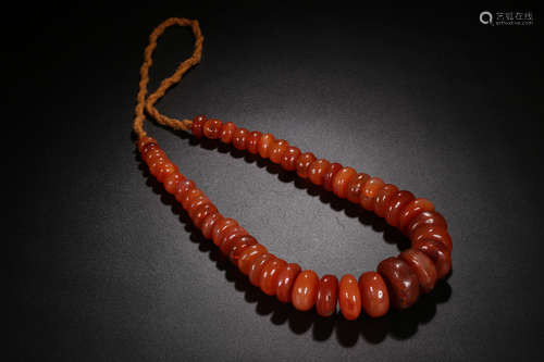 STRAND OF AGATE COMPRESSED BEADS NECKLACE