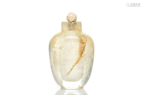 GLASS CARVED SNUFF BOTTLE