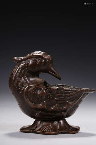 BRONZE CAST 'BIRD' RITUAL VESSEL