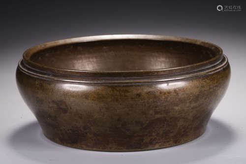 TIBETAN BRONZE CAST RITUAL BOWL, BO