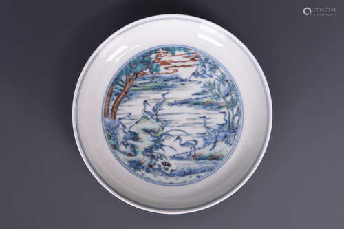 DOUCAI 'CRANES' DISH