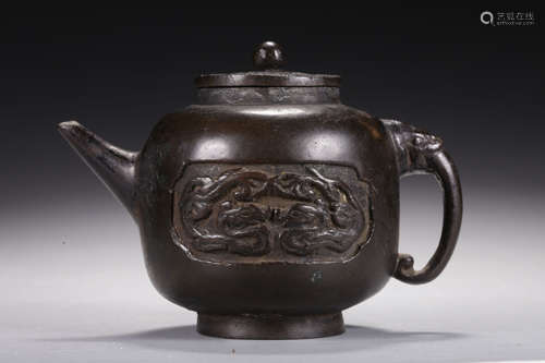 BRONZE CAST 'DRAGON' TEAPOT