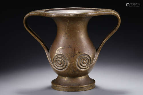 GILT BRONZE CAST WINE EWER