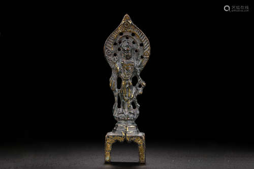 GILT BRONZE CAST 'SHAKYAMUNI' STANDING FIGURE