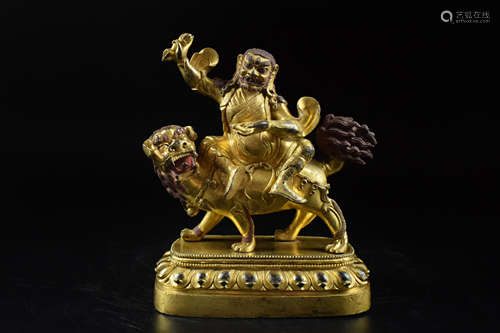 GILT BRONZE CAST 'GUARDIAN' FIGURE