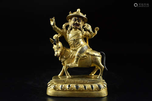 GILT BRONZE CAST 'GUARDIAN' FIGURE