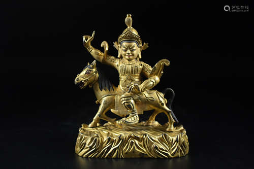 GILT BRONZE CAST 'GUARDIAN' FIGURE