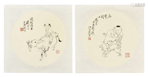 FAN ZENG: TWO INK ON PAPER SKETCHES