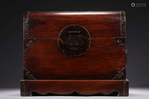 HUALI HARDWOOD CARVED SMALL CHEST WITH STAND