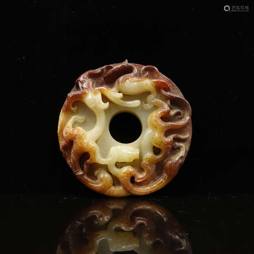 CHINESE JADE DRAGON BI DISK