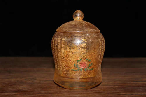A BUDDHISM CRYSTAL CUP