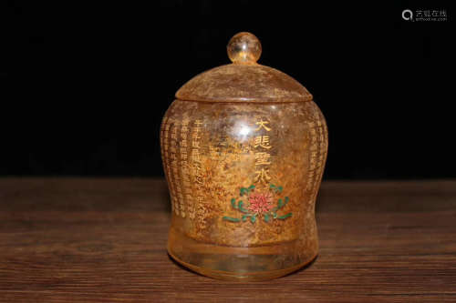 A BUDDHISM CRYSTAL CUP