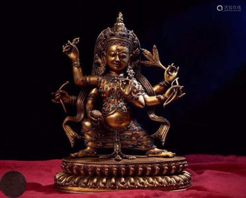 A CLASSICAL GILT TIBETAN BUDDHA