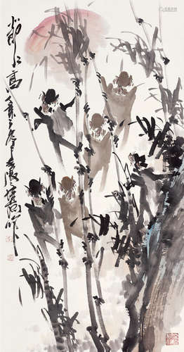 徐培晨（b.1951） 丁亥（2007）年作 节节高 立轴 设色纸本