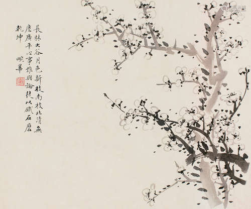 梅兰芳（1894～1961） 墨梅 镜片 水墨纸本