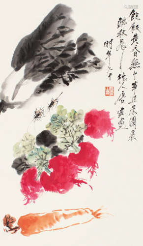 唐云（1910～1993） 秋声 立轴 设色纸本