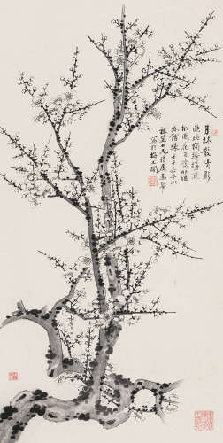 高野侯（1878～1952） 壬午（1942）年作 月林清影 立轴 水墨纸本