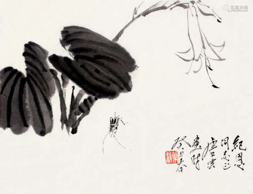 唐云（1910～1993） 癸丑（1973）年作 秋意 镜片 水墨纸本