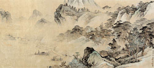 应野平 吴青霞（1910～1990） 1959年作 江南山居图 镜片 设色纸本