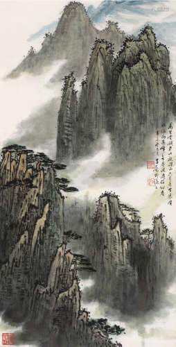 徐子鹤（1916～1999） 辛未（1991）年作 黄山云烟 立轴 设色纸本