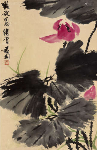 钱君匋（1906～1998） 清韵 立轴 设色纸本