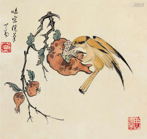 溥儒（1896～1963） 临宋院笔 立轴 设色绢本