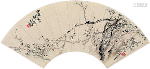 吴徵（1878～1949） 庚申（1920）年作 冷香 扇面 水墨纸本