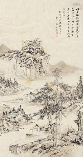 沈宗敬（1669～1735） 壬辰（1712）年作 山溪图 镜片 水墨纸本