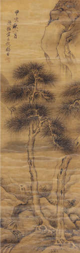 方大猷（1597～？） 仿古山水 立轴 水墨绢本