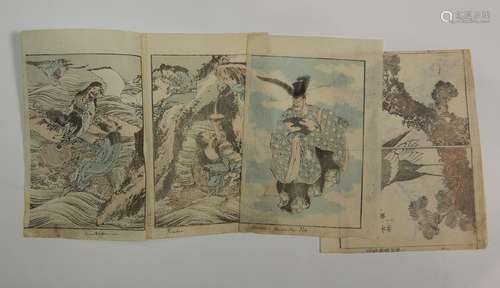 Lot d’estampes Hokusai Gafe. Vers 1849.Lot d’es...