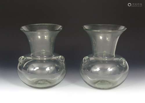 A pair of large glass mosque lamps for the Islamic market 19th/20th century,