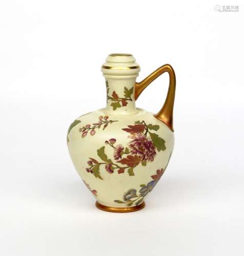 A Royal Worcester ewer date code Y, decorated in the Raby manner with dandelion and other flowers on