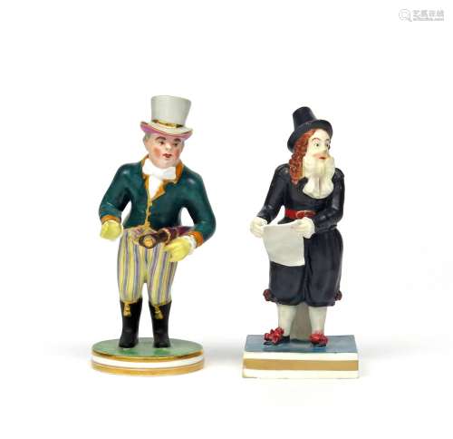 A Staffordshire porcelain theatrical figure of John Liston 19th century, in his role as Van