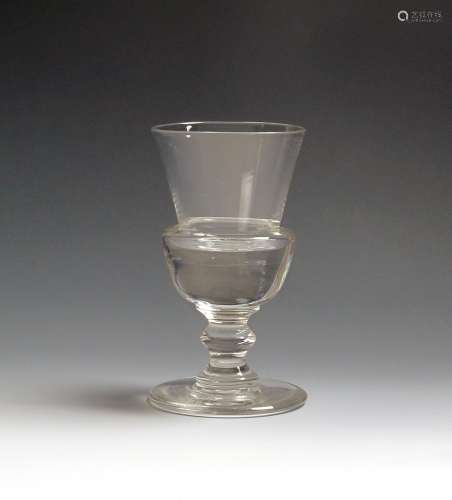 A large deceptive glass 19th century, the thistle bowl with a heavy base rising from a short knopped