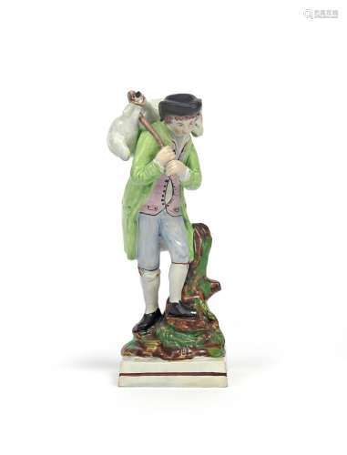 A Staffordshire pearlware figure of The Lost Sheep c.1800, probably by Ralph Wood junior, a young