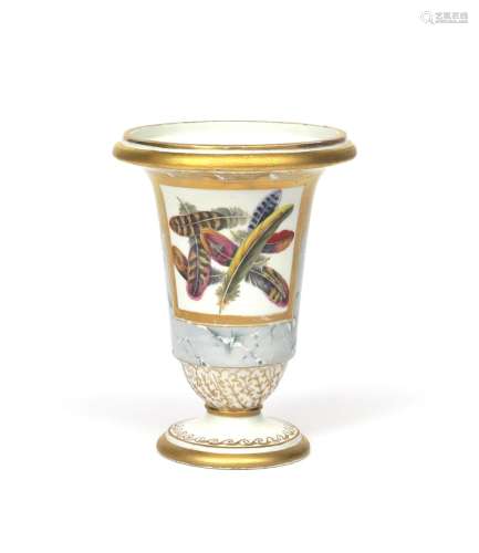 A large Chamberlain Worcester vase c.1810-15, the flared form painted with a panel of colourful