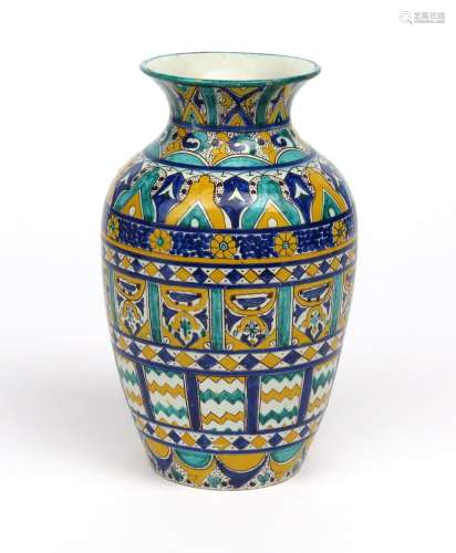 A Cantagalli Moroccan-style vase late 19th/early 20th century, decorated in the manner of Algerian
