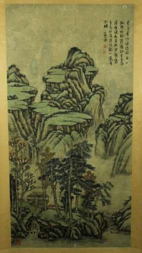 Chinese Scrolled Hand Painting Signed by Shi Tao