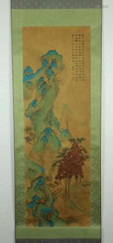 Chinese Scrolled Hand Painting Signed by Wen Zheng