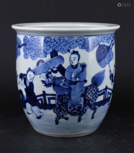 Chinese Qing Porcelain Blue White Jar
