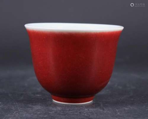 Chinese Ming Porcelain Red Glaze Cup