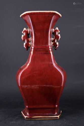 Large Chinese Qing Porcelain Red Glaze Vase