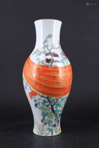 Chinese Qing Porcelain Famille Rose Vase