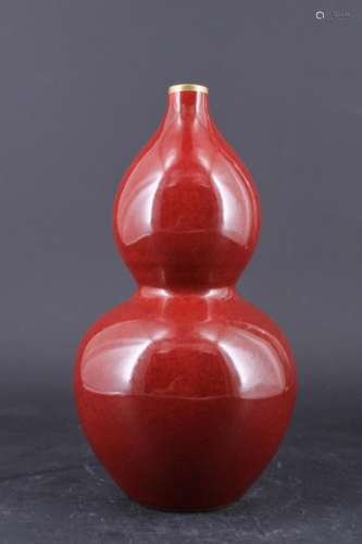 Chinese Qing Porcelain Red Glaze Vase