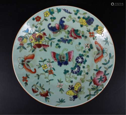 Chinese Qing Porcelain Famille Rose Plate