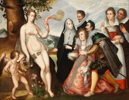 Three couples before Venus and Cupid After Hendrick Goltzius17th Century