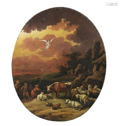 The Annunciation to the Shepherds unframed Adam de Colonia(Rotterdam 1634-1685 London)